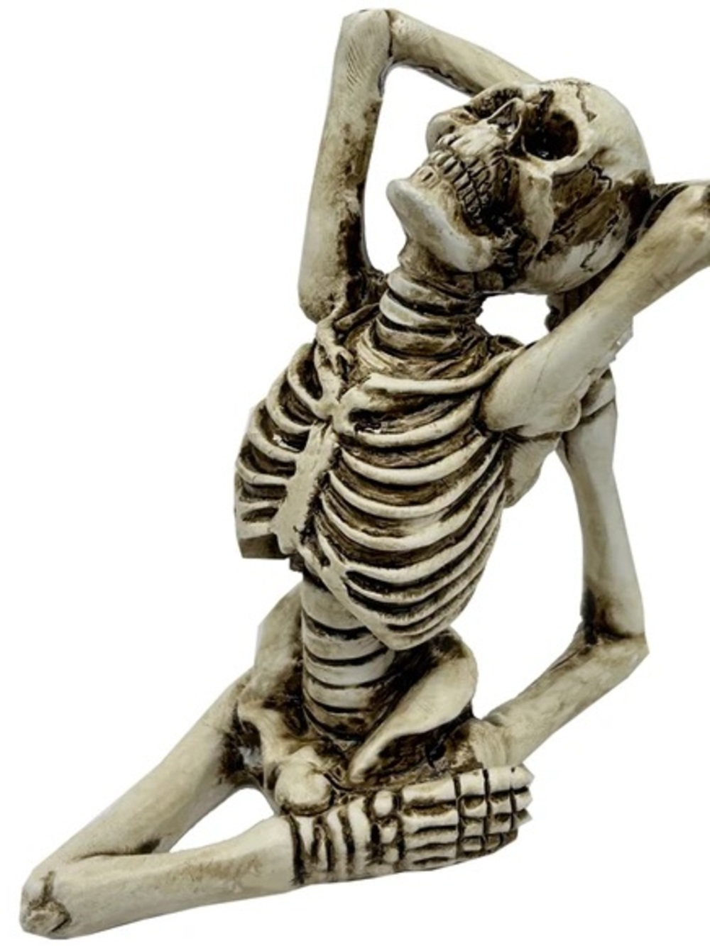Neutral Resin Skeleton Figurine Home Accent - Cream